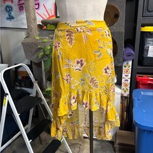 Vibrant Floral High-Low Skirt